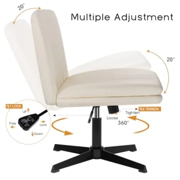 PUKAMI Stylish Armless Office Chair - Comfort & Style