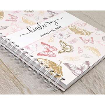 Baby Memory Book - Hard Cover First Year Album Personalized with Baby’s Name - Baby Book & Journal (Butterflies)