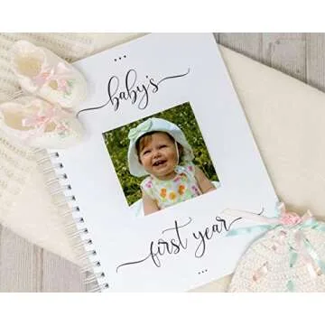 Baby Memory Book - Hard Cover First Year Album Personalized with Baby’s Name - Baby Book & Journal (Butterflies)
