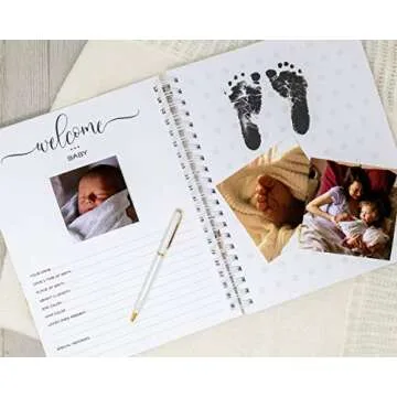 Baby Memory Book - Hard Cover First Year Album Personalized with Baby’s Name - Baby Book & Journal (Butterflies)
