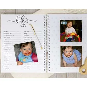 Baby Memory Book - Hard Cover First Year Album Personalized with Baby’s Name - Baby Book & Journal (Butterflies)