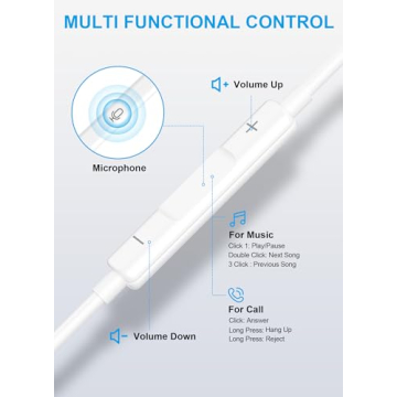 USB C Headphones with Microphone for iPhone and Android