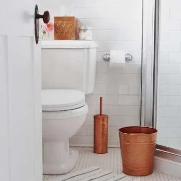 Autumn Alley Copper Tissue Box Cover Square, Copper Bathroom Accessories, Metal Tissue Holders for Bathrooms, Bedroom, Kitchen, Embossed Pattern, Modern Tissue Holders Decorative, Rustic, Copper