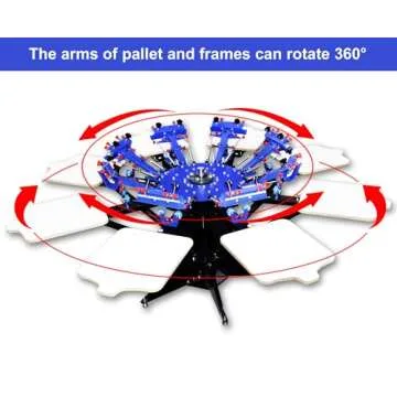 Screen Printing Kit Press 8 Color Silk Screen Printing Machine Screen Printing Press 8 Color 8 Stati...