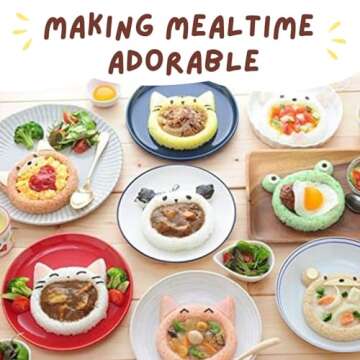 Arnest Animal Rice Mold Set – Cute animals Shapes, DIY Bento Lunch Decoration Tool, Easy Rice Shap...