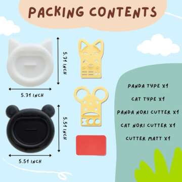 Arnest Animal Rice Mold Set – Cute animals Shapes, DIY Bento Lunch Decoration Tool, Easy Rice Shaper, Japanese Kitchen Accessory, Fun Food Cutter Included, imported from Japan