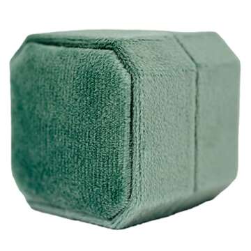 Velvet Ring Box for Engagement Ring or Wedding Band Proposal Wedding Photography Styling Flat Lays (Sage, Single Ring)