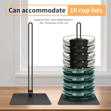 3PC Stacking Tumbler Lid Organizer - Space-Saving Design - Holds up to 30 Lids - Lid Organizer for YETI - Cup Lid Organizer - Lid Holder for Cups - Kitchen Cabinets and Countertops are Neat and Tidy.