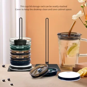 3PC Stacking Tumbler Lid Organizer - Space-Saving Design - Holds up to 30 Lids - Lid Organizer for YETI - Cup Lid Organizer - Lid Holder for Cups - Kitchen Cabinets and Countertops are Neat and Tidy.