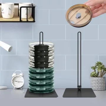 3PC Stacking Tumbler Lid Organizer - Space-Saving Design - Holds up to 30 Lids - Lid Organizer for YETI - Cup Lid Organizer - Lid Holder for Cups - Kitchen Cabinets and Countertops are Neat and Tidy.