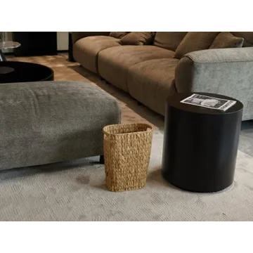 Coeusy Wicker Trash Can for Bathroom and Office Space