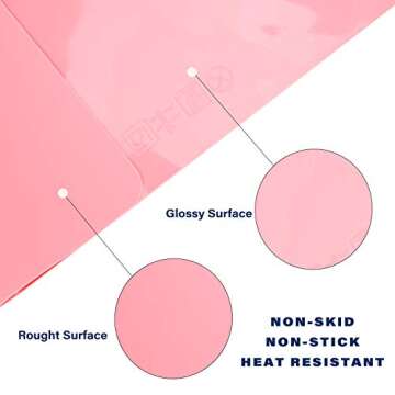 Gartful Makeup Mat for Vanity, 23.6"x15.7" Pink Silicone Mat, X-Large Silicone Sheet for Crafts, Art, Resin Epoxy, Jewelry Casting Molds, Reusable Nonstick Countertop Protector, Multipurpose Table Mat