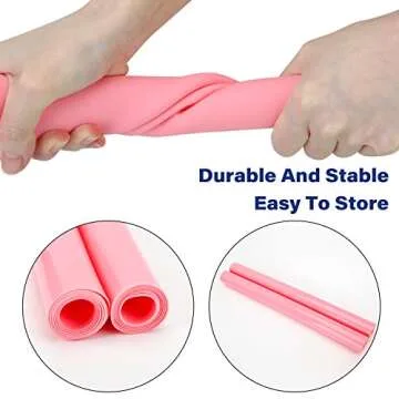 Gartful Makeup Mat for Vanity, 23.6"x15.7" Pink Silicone Mat, X-Large Silicone Sheet for Crafts, Art, Resin Epoxy, Jewelry Casting Molds, Reusable Nonstick Countertop Protector, Multipurpose Table Mat