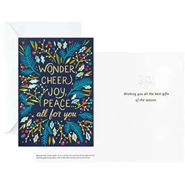 Hallmark UNICEF Boxed Christmas Cards Assortment, Wonder and Peace (12 Cards and 13 Envelopes)