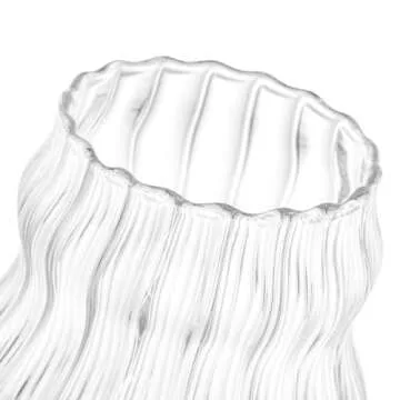 Tebery Ribbed Aesthetic Glass Set with Straws 16 Oz