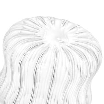 Tebery 4 Pack Ribbed Aesthetic Glass Cups with Glass Straw, 16Oz Vintage Drinking Glassware Ripple Cocktail Glasses for Iced Coffee Juice Beverage Milk