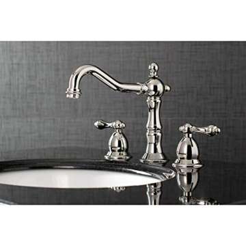Kingston Brass KS1977AL 8 in. Widespread Bathroom Faucet, Brushed Brass, 7-9/16 Inch in Spout Reach
