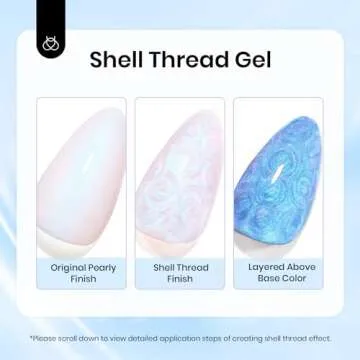 Beetles Pearl Gel Nail Polish, 15ML Pearl White Gel Polish Shimmer Mermaid Iridescent Pearlescent Nail Polish Soak Off Uv LED Nail Lamp Need Manicure Salon DIY Nail Art Design