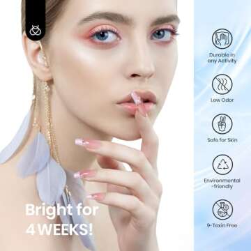 Beetles Pearl Gel Nail Polish, 15ML Pearl White Gel Polish Shimmer Mermaid Iridescent Pearlescent Nail Polish Soak Off Uv LED Nail Lamp Need Manicure Salon DIY Nail Art Design