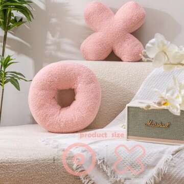 FairDeco XO Pillow Plush Set - Cute Hugs & Kisses Decorative Pillows for Couples