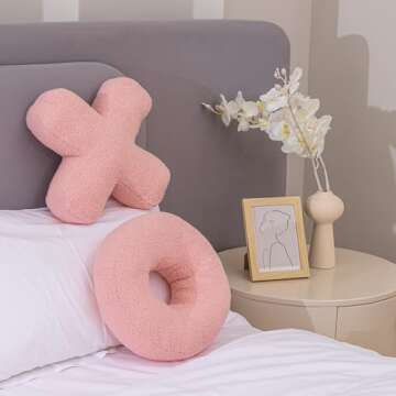 FairDeco XO Plush Pillows for Romantic Home Décor
