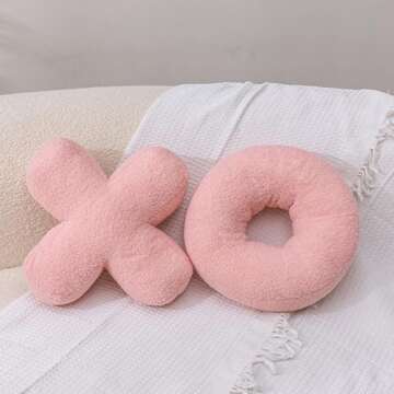 FairDeco XO Plush Pillows for Romantic Home Décor