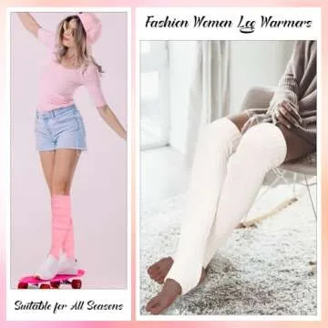 Stylish SATINIOR Long Stirrup Yoga Leg Warmers - 3 Pairs