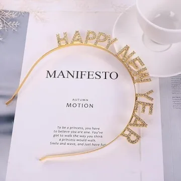 New Year Rhinestone Headband Tiara for Parties