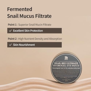 BENTON Snail Bee Ultimate Hydrogel Eye Patch (60pcs) - Hydrating Eye Patches | Snail Mucin Eye Patches | Reusable Eye Patches | Cooling Eye Patches