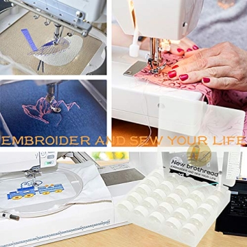 New Brothread Prewound Bobbin Thread - 25 pcs for Sewing