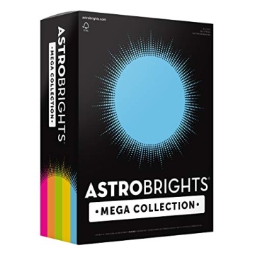 Astrobrights Mega Collection, Colored Paper, "Brilliant" 5-Color Assortment, 625 Sheets, 24 lb/89 gs...