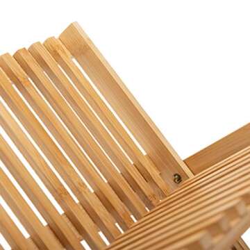 ARTALL 2-Tier Collapsible Drying Dish Rack, Bamboo Folding Plate Dish Drainer, Solid Plate Holder for Kitchen Utensils