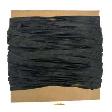 Foamma 1/4" Wide Black Stretch Elastic Band - 55 Yards Braided Cord
