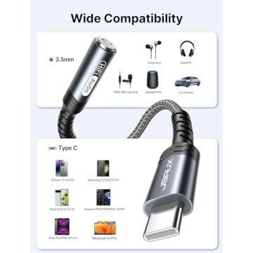 USB Type C to 3.5mm Headphone Adapter for iPhone