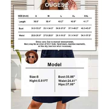 OUGES Long Sleeve Casual Midi Fall Dresses for Women 2025 Burgundy Wedding Guest Cocktail Party Winter Christmas Red Dress with Pockets 2025(Red,M)