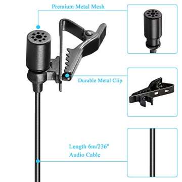 BOYA by M1 Lavalier Microphone for Smartphones Canon Nikon DSLR Cameras Camcorders Audio Recorder PC