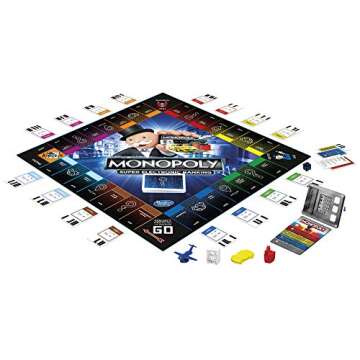 Hasbro Gaming Monopoly Super Electronic Banking Board Game, Electronic Banking Unit, Choose Your Rew...