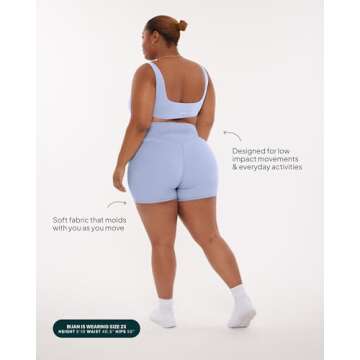 PAVOI ACTIVE Buttery Soft Yoga Workout Shorts for Women - High Waisted Butt Sculpting 6" Gym Biker Shorts - FlexFlow - 2X, Seabreeze