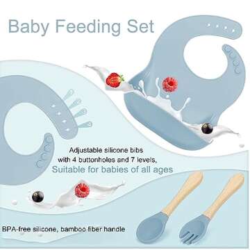 Mrkyy Silicone Baby Feeding Set: Non-Toxic Toddler Feeding Essentials