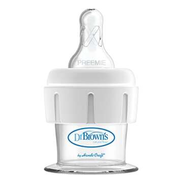 Dr. Brown's Ultra-Preemie Narrow Baby Bottle Nipple, Specialty Extra Slow Flow Rate, 100% Silicone Bottle Nipple, BPA Free, 0m+, 6 Pack