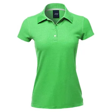 Casual Neon Green Junior-Fit Polo Shirt for Women