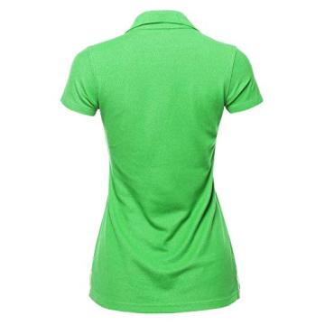 Casual Neon Green Junior-Fit Polo Shirt for Women