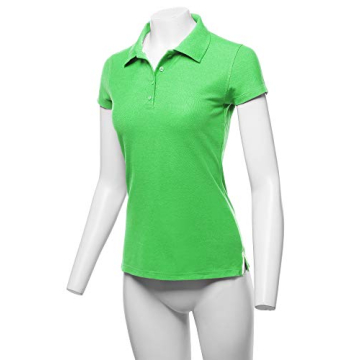 Casual Neon Green Junior-Fit Polo Shirt for Women