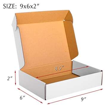 9x6x2 White Cardboard Boxes - 30 Pack Shipping Boxes for Small Business Mailing, Corrugated Packagin...