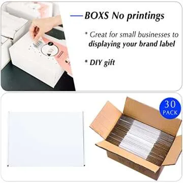 9x6x2 White Cardboard Boxes - 30 Pack Shipping Boxes for Small Business Mailing, Corrugated Packaging