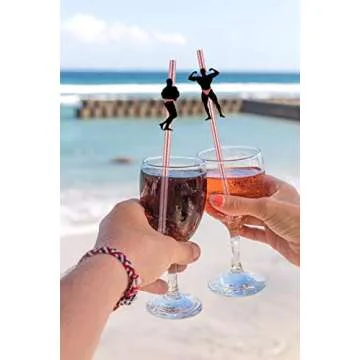 Bachelorette Party Decorations Straws I 24 Pack Dancing Stripper Man Confetti Bridal Shower Straws