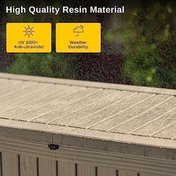 EAST OAK Outdoor Storage Box, 180 Gallon Deck Box, Large Resin Storage Bin for Patio Cushions, Garde...