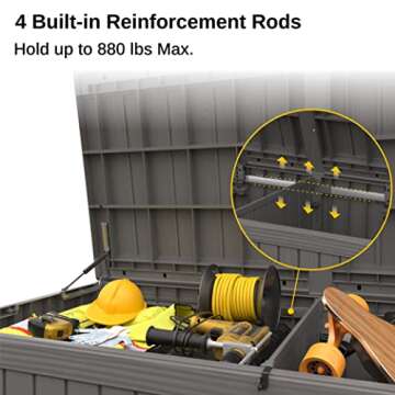 EAST OAK 180 Gallon Waterproof Storage Box for Outdoors