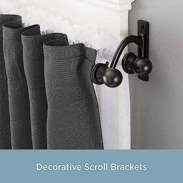 Kenney Scroll Ball Decorative Double Curtain Rod - Adjustable