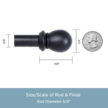 Kenney Scroll Ball Decorative Double Curtain Rod - Adjustable